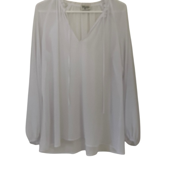 Show Me Your Mumu Margot Tunic in White‎ Peasant Top Sheer Guaze Small EUC Boho - Picture 5 of 10